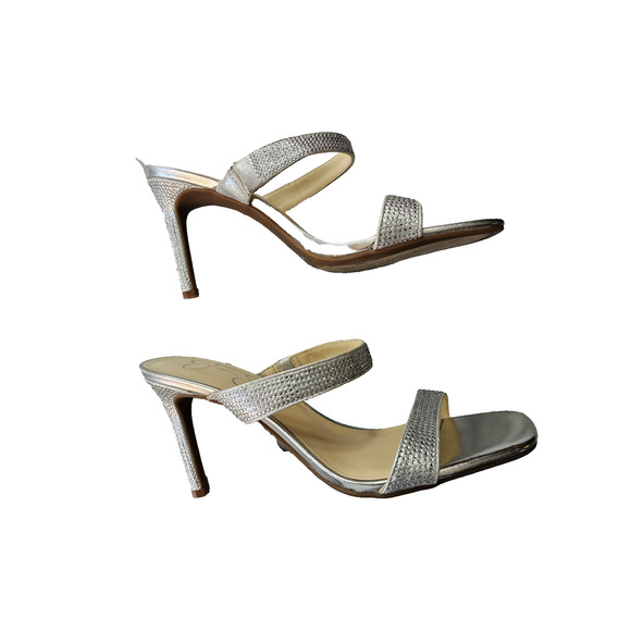 Women Sz 8 Rhinestone Formal Wedding Party Bling Prom Home Coming Strappy Heels - Picture 2 of 15